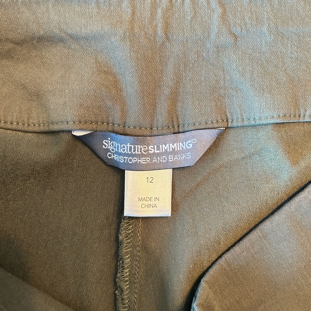 Christopher & Banks olive green dress pants size 12